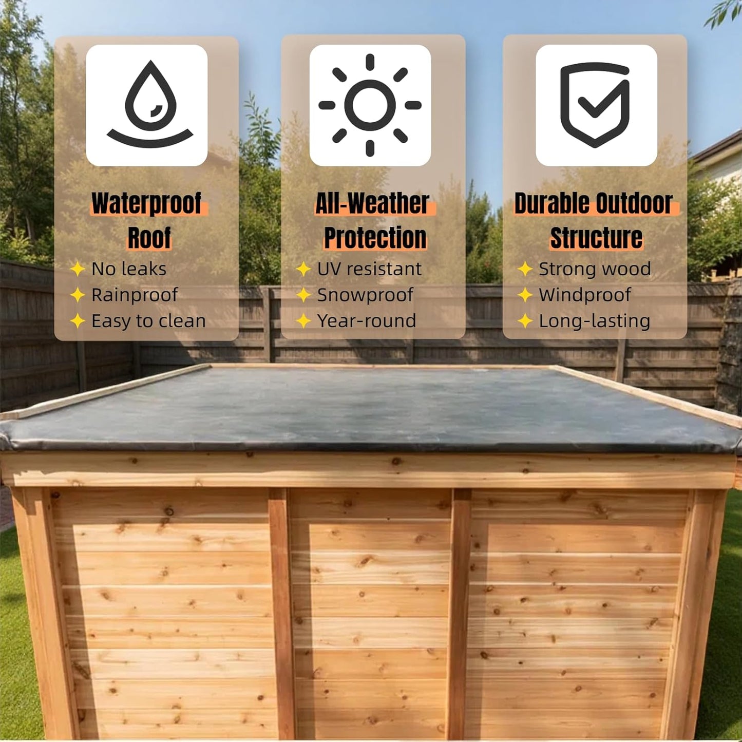 Outdoor Red Cedar Steam Sauna for 8 Person, Modern Square with Porch, Full-Glass Front, 8KW ETL Harvia Heater, LED Lighting, Waterproof Roof, Double Bench, Complete Accessories