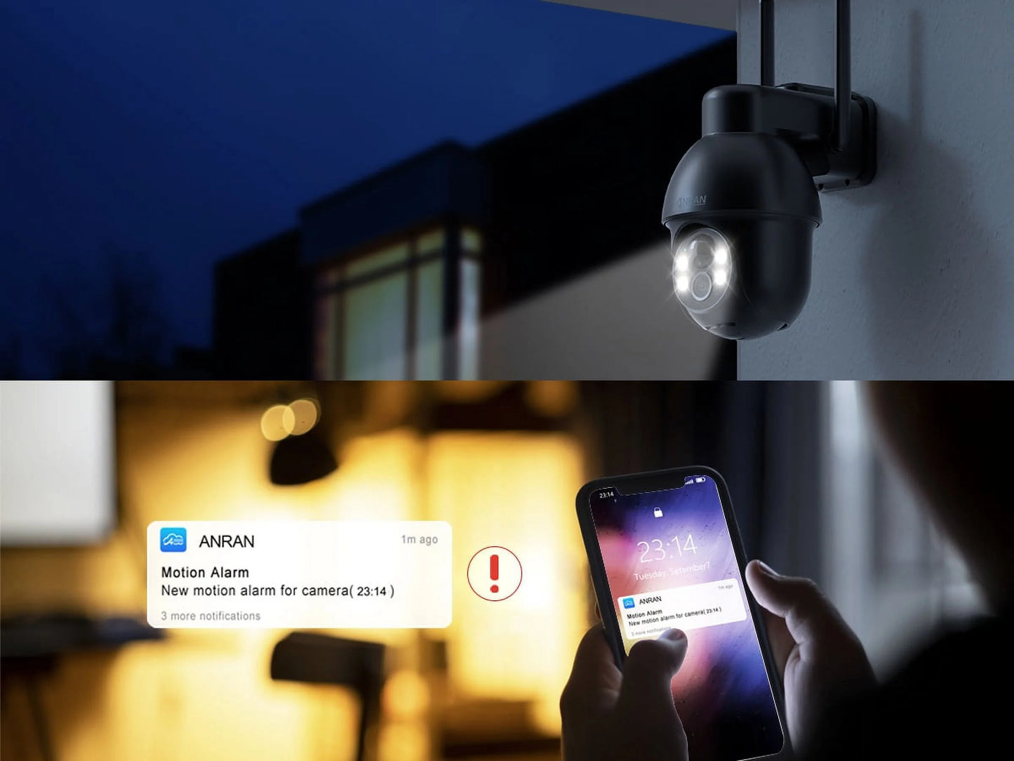 2K Security Camera Wireless Outdoor, Solar Outdoor Camera with 360° View, Smart Siren, Spotlights, 3MP Color Night Vision, AI Human Detection, 2-Way Talk