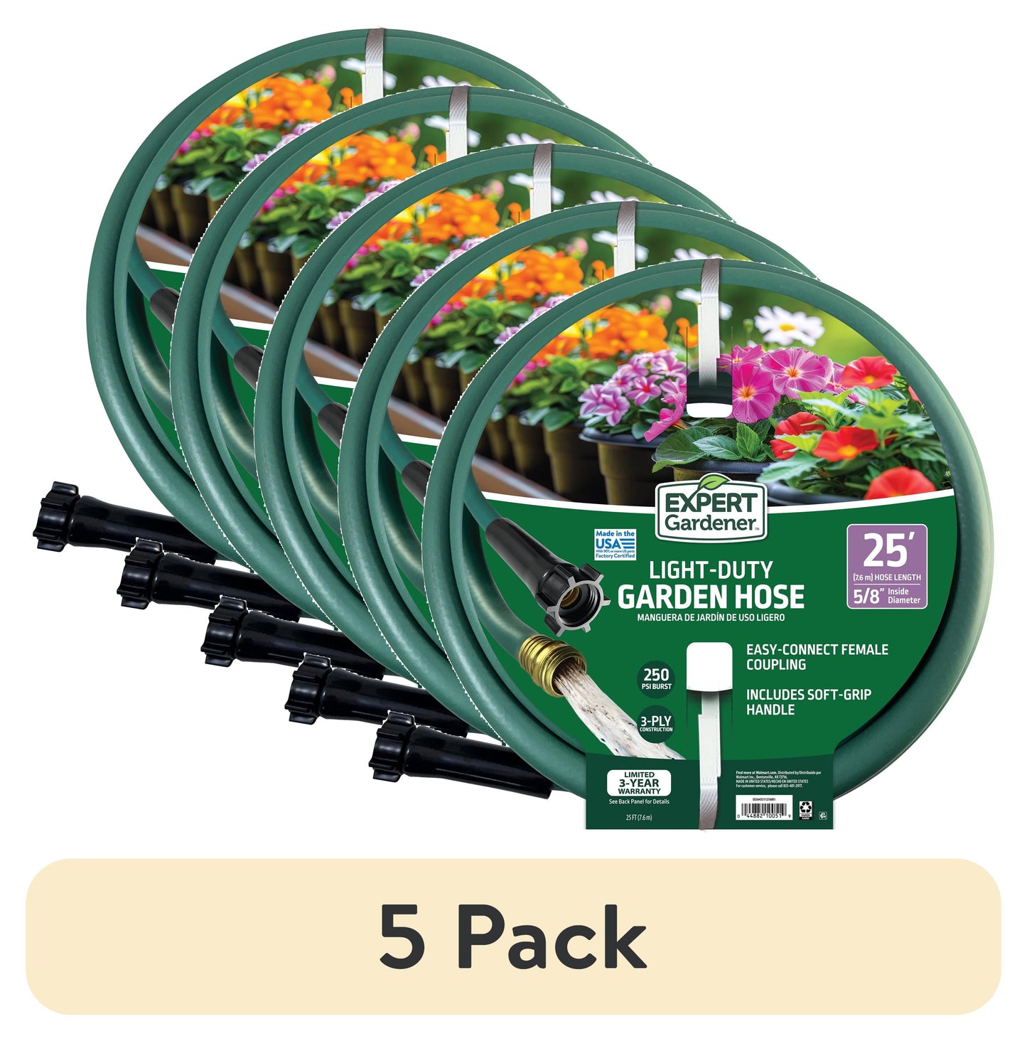 (10 Pack) 5/8-Inch X 50-Foot Light Duty Garden Hose