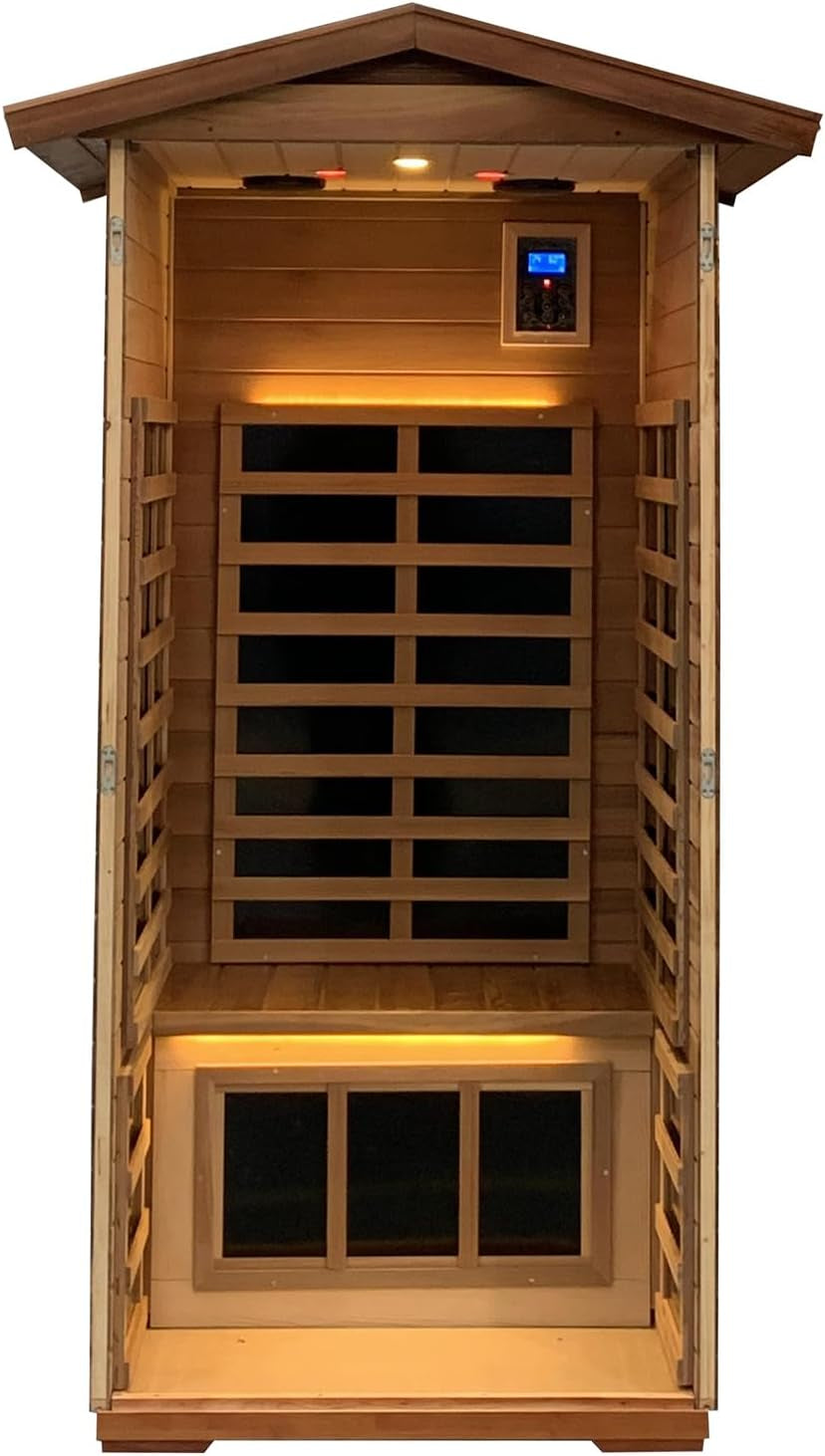 Red Single Outdoor Sauna Outdoor Indoor Wooden Sauna Room