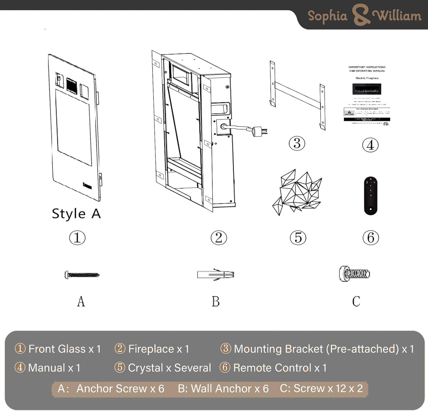 72 Inch Ultra-Thin Electric Fireplace Wall Mounted, Ultra Slim 3.19" Fireplace Heater with Remote Control, Low Noise, Flame Color Adjustable