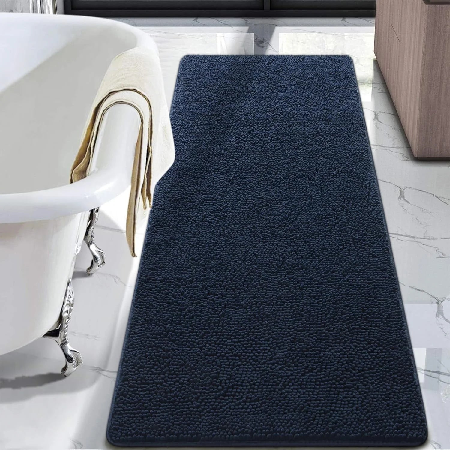 Luxury Soft Bathroom Non-Slip Rug Shaggy Bath Mat,24"X36",Gray