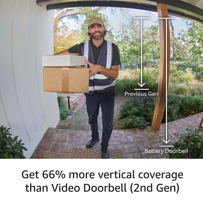 Battery Doorbell | Home or Business Security with Head-To-Toe Video, Live View with Two-Way Talk, and Motion Detection & Alerts (Newest Model), Venetian Bronze