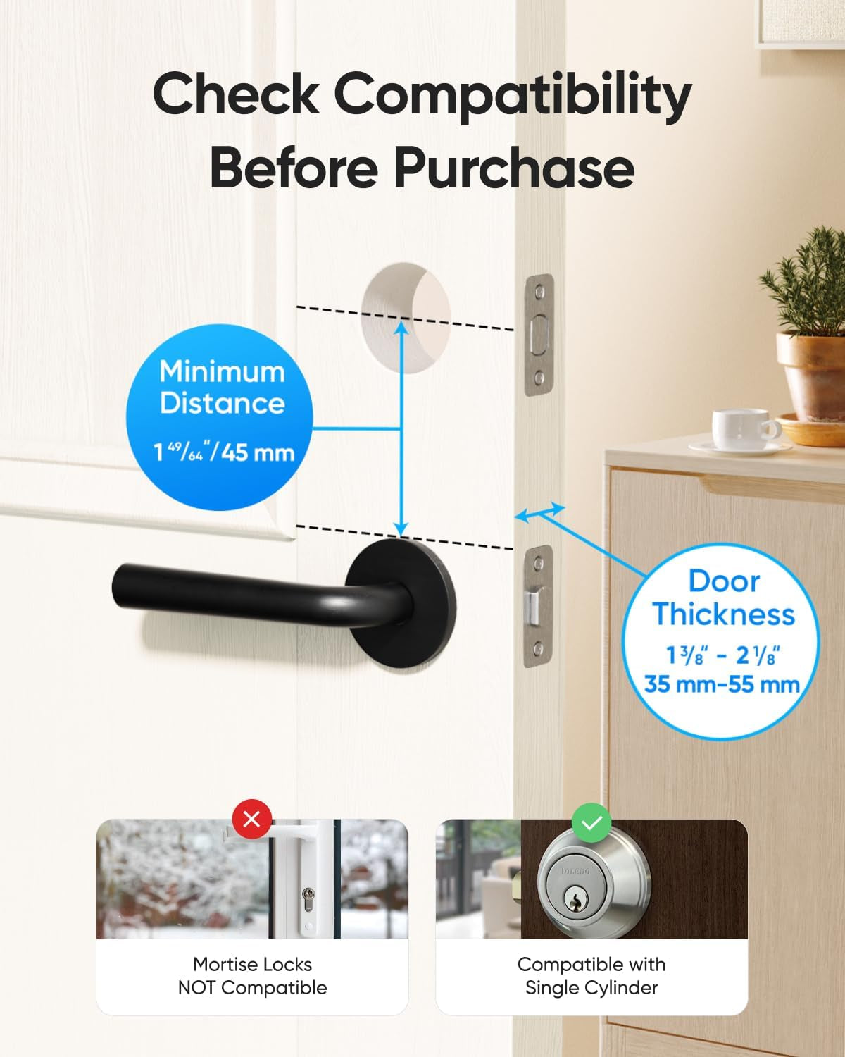 Smart Lock C220, Fingerprint Keyless Entry Door Lock, Built-In Wi-Fi, App Remote Control, Front Door Smart Lock Deadbolt, 8Months Battery, Reliable Power, IP53 Waterproof, BHMA Grade 3