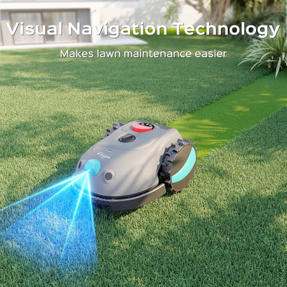 V100 Robotic Lawn Mower, HD Visual Navigation, Smart Obstacle Avoidance & Precision Collision Sensors, Adjustable Cutting Height, Quiet Operation, Ideal for Small Lawns up to 1,600 Sq Ft
