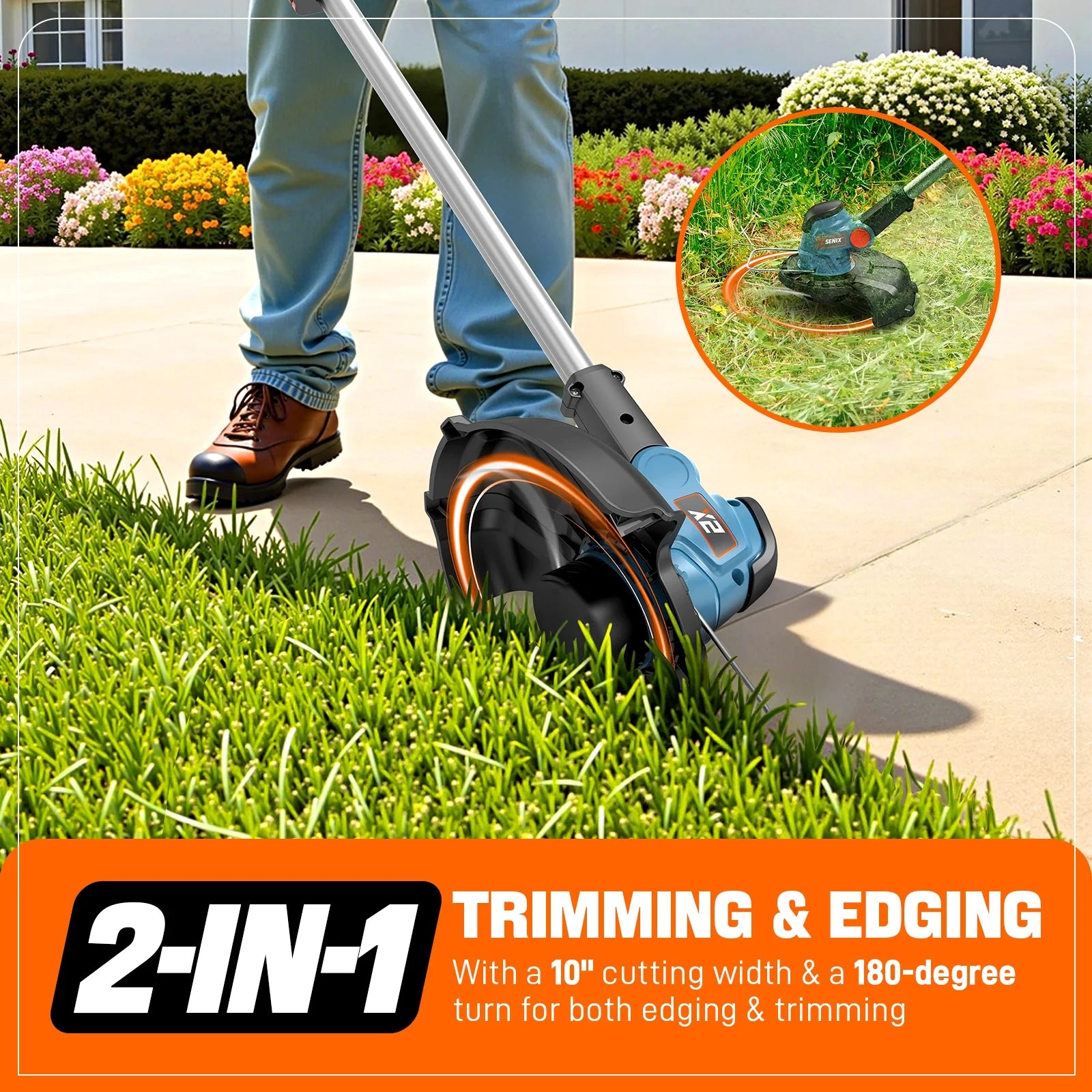 20V 3-Tool Kit, 10-Inch String Trimmer, Leaf Blower & 18-Inch Hedge Trimmer (2 Ah, 4 Ah Battery and 2A Charger Included) S2K3B2-01