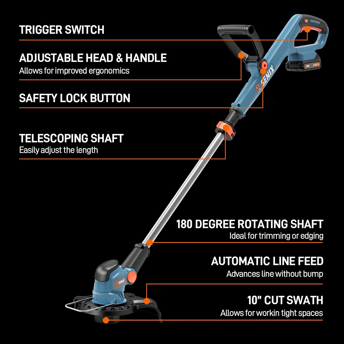 20V 3-Tool Kit, 10-Inch String Trimmer, Leaf Blower & 18-Inch Hedge Trimmer (2 Ah, 4 Ah Battery and 2A Charger Included) S2K3B2-01