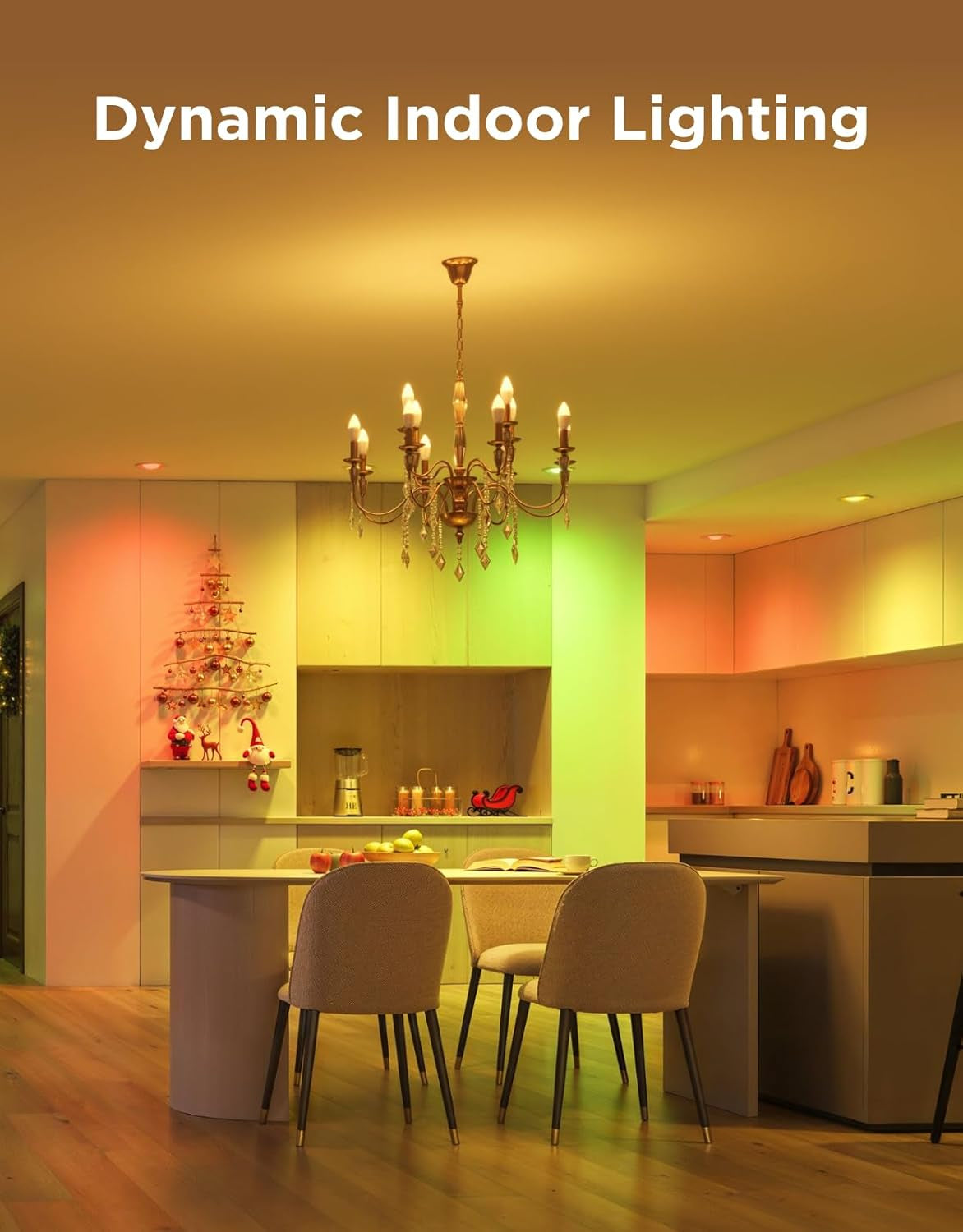 E12 Led Bulb, Smart Light Bulbs Work with Matter, Alexa, Google Assistant, Wifi Candelabra Bulbs 40 Watt Equivalent, RGBWW Color Changing Light Bulb, 2.4Ghz Only, 450 LM, 4 Pack