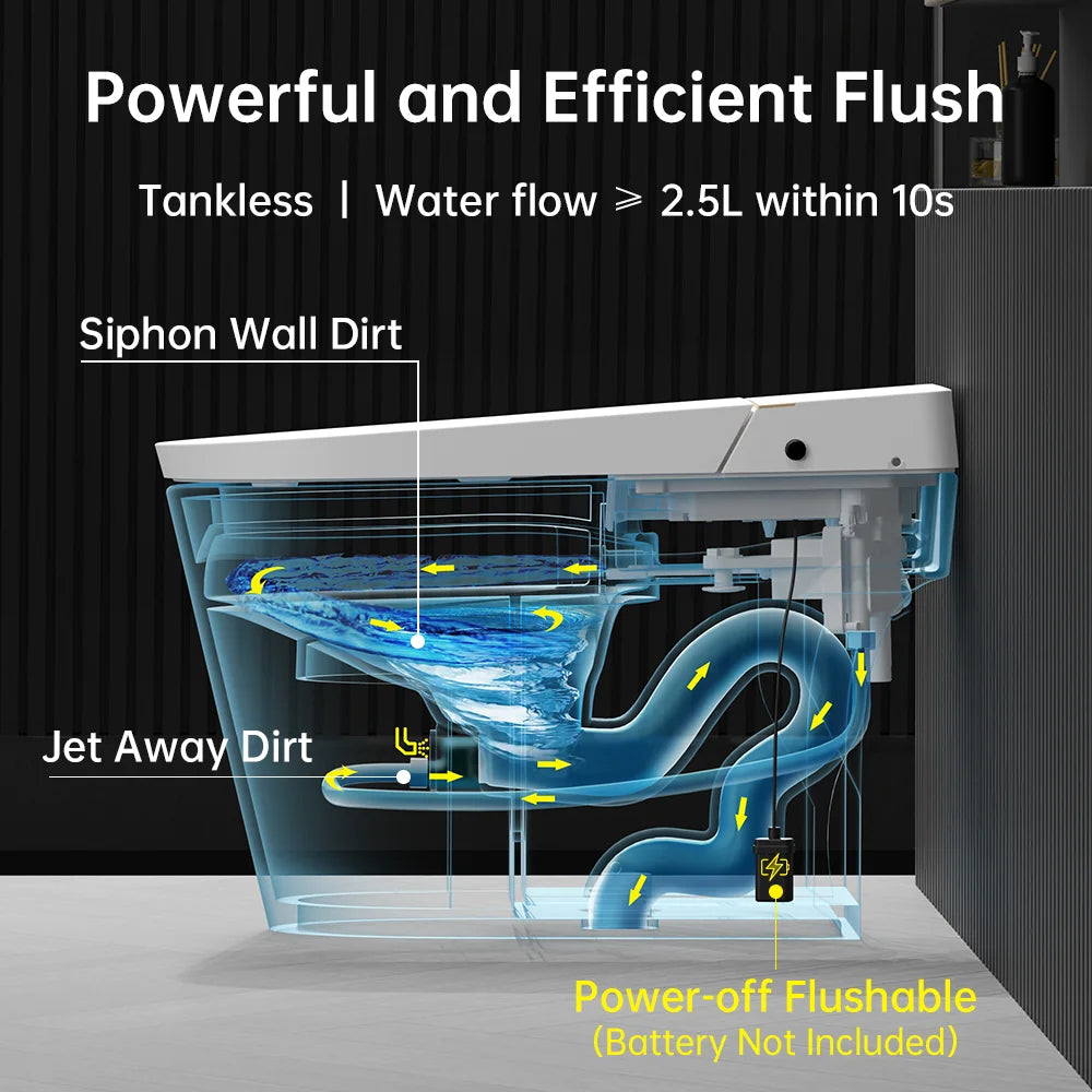 Smart Bidet Toilet, Auto Open/Close Lid, One-Piece Toilet Bidet Thankless, LED Display Elongated Toilet G20