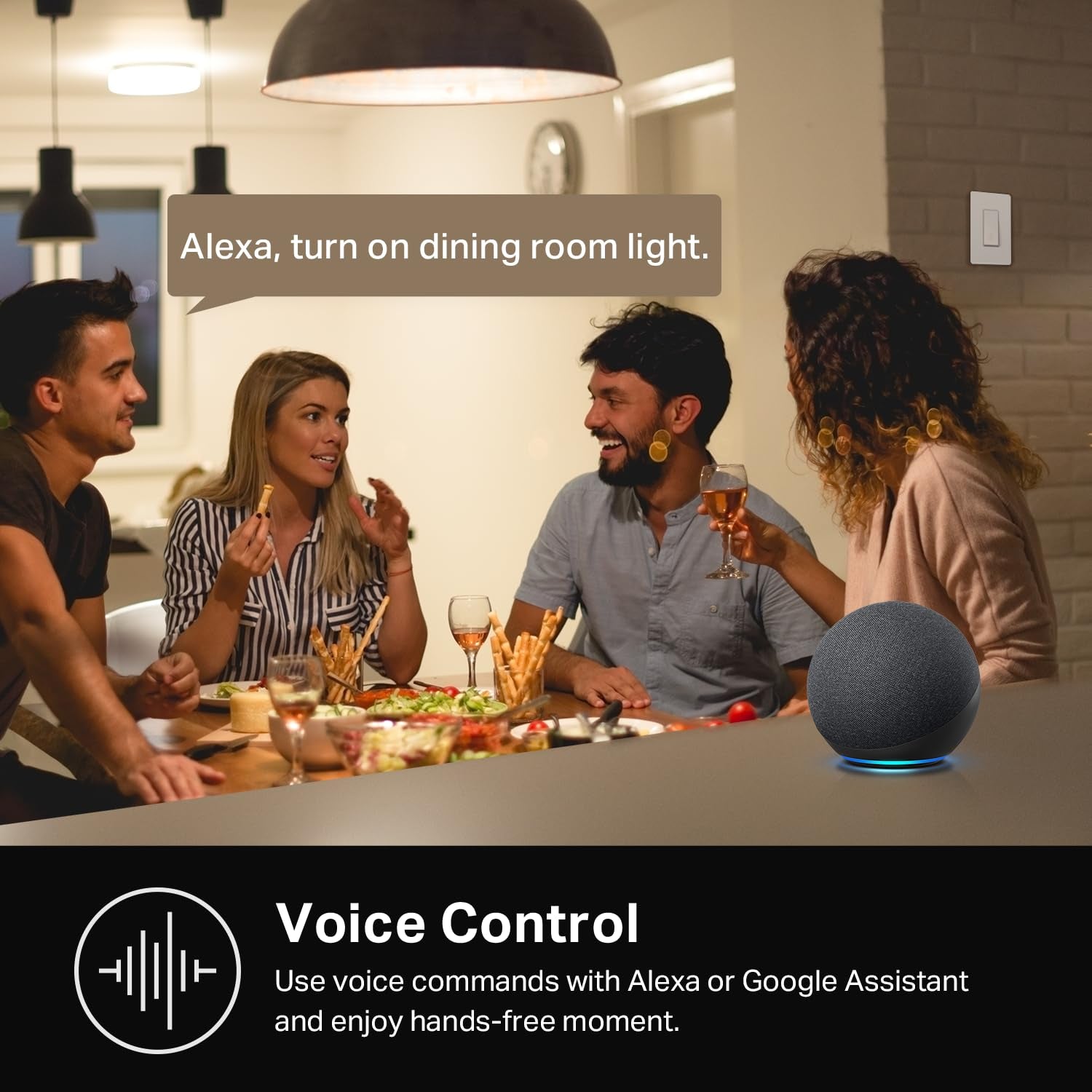 Light Switch HS200, Single Pole, Needs Neutral Wire, 2.4Ghz Wi-Fi Light Switch Works with Google Home, UL Certified, No Hub Required, White