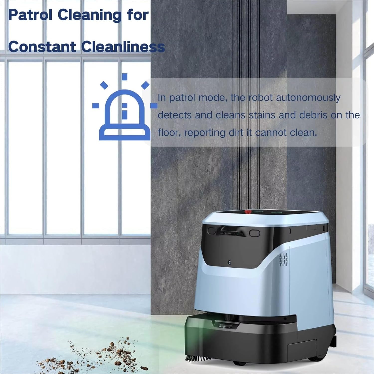 Smart Robot Vacuum Cleaner, Ai-Powered Washing Robot, Intelligent Automatic Cleaner with Mapping and Navigation, Perfect for Hardwood, Tile, Carpeted Floors, Factory, Kitchen