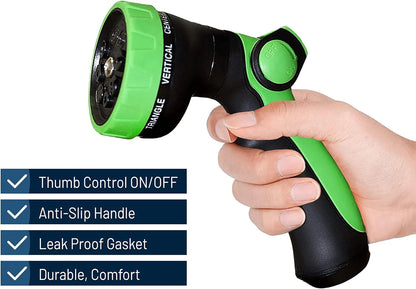 100FT Expandable Garden Hose with 8-Pattern Spray Nozzle – Durable, Flexible, Multipurpose (Black)