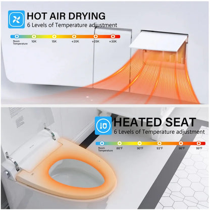 Smart Bidet Toilet, Auto Open/Close Lid, One-Piece Toilet Bidet Thankless, LED Display Elongated Toilet G20