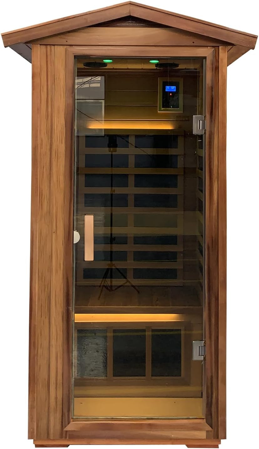 Red Single Outdoor Sauna Outdoor Indoor Wooden Sauna Room