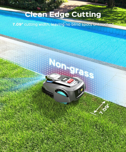 N1600 PRO Wireless Robot Lawn Mower, Rtk+Vision Navigation, 0.4 Acre Coverage, APP Smart Control, Multi-Zone Mowing, Ordered Cutting Path, Smart Robot Lawn Mower for Yards