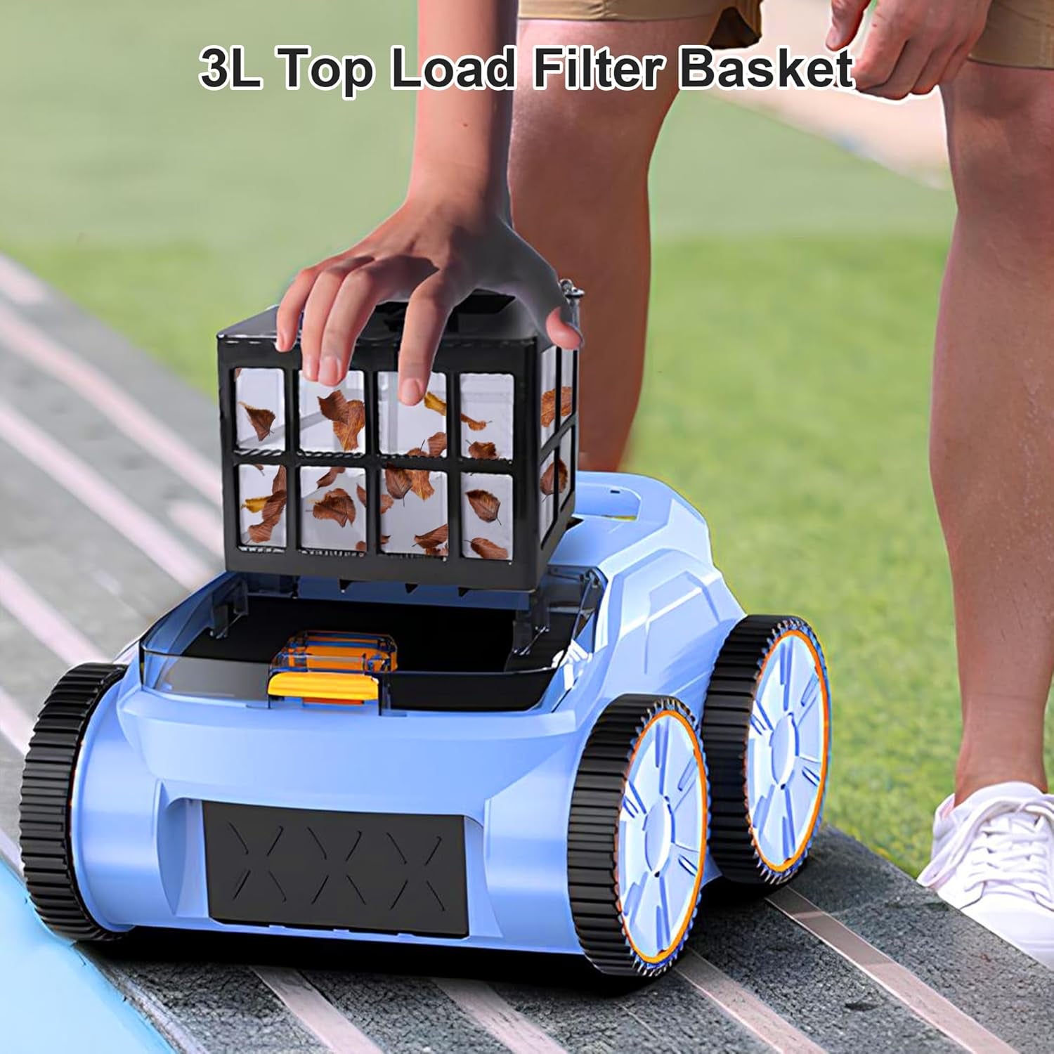 (2025 New) Robotic Pool Vacuum, Robotic Pool Cleaner for Inground Pools, Pool Robot with Smart Navigation, Floor/Wall/Waterline Cleaning, 180 Mins Runtime for Pool up to 2100 Sq.Ft