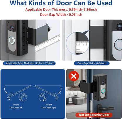 Anti-Theft Video Doorbell Mount Compatible with Ring/Blink Wireless Video Doorbell, Adjustable Mounting Bracket Accessories for Houses, Apartments, Businesses, Not for Security Door
