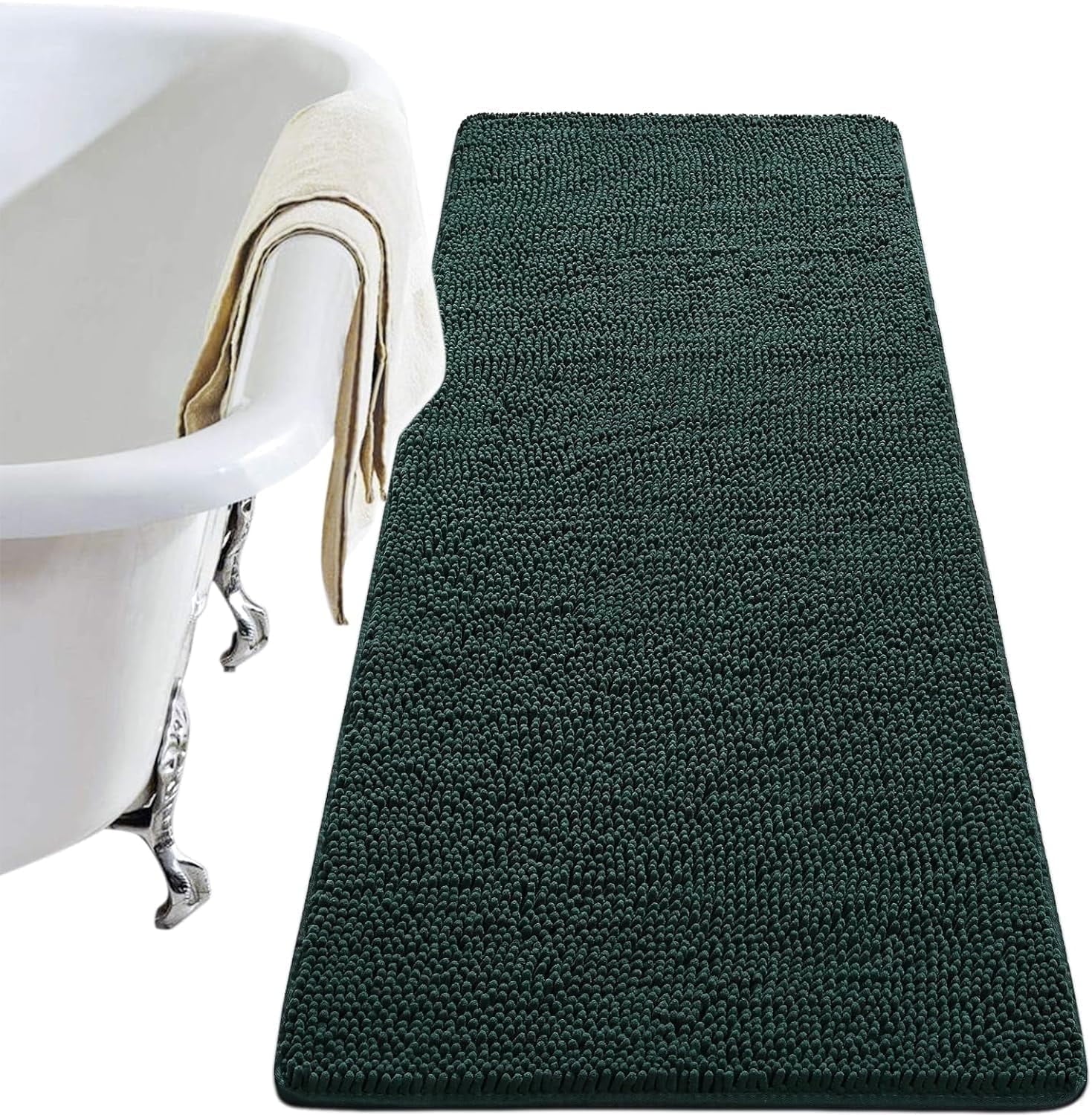 Luxury Soft Bathroom Non-Slip Rug Shaggy Bath Mat,24"X36",Gray