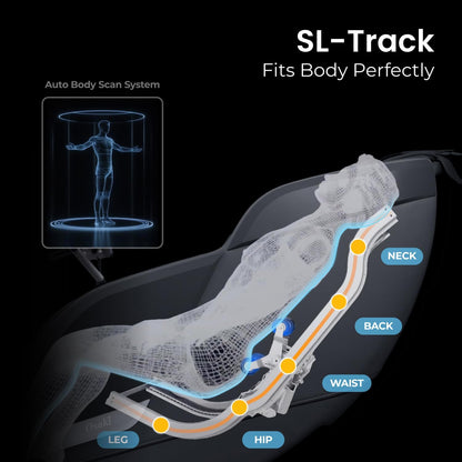 Vibe 4D L 4D Massage Mechanism L Automatic Body Scan L Deep Calf-Kneading L Space-Saving Technology L 3-Stage Zero Gravity L 32-Cell Full Body Air Massage (Black)