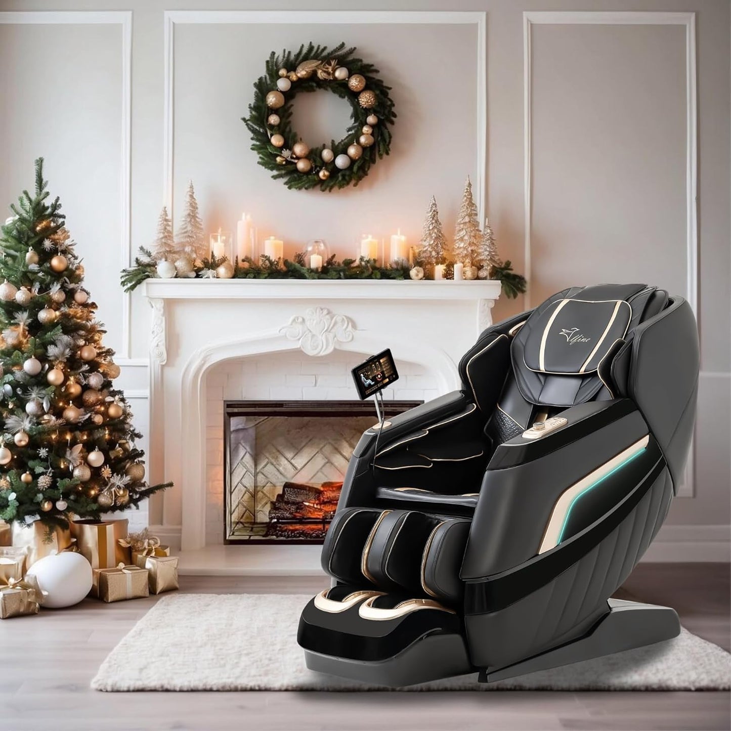 A66 4D Full Body Massage Chair – Made in the U.S.A. with U.S. & Imported Material, SL Track, Yoga Stretch, Zero Gravity, AI Voice Control, Heating, Automatic Footrest