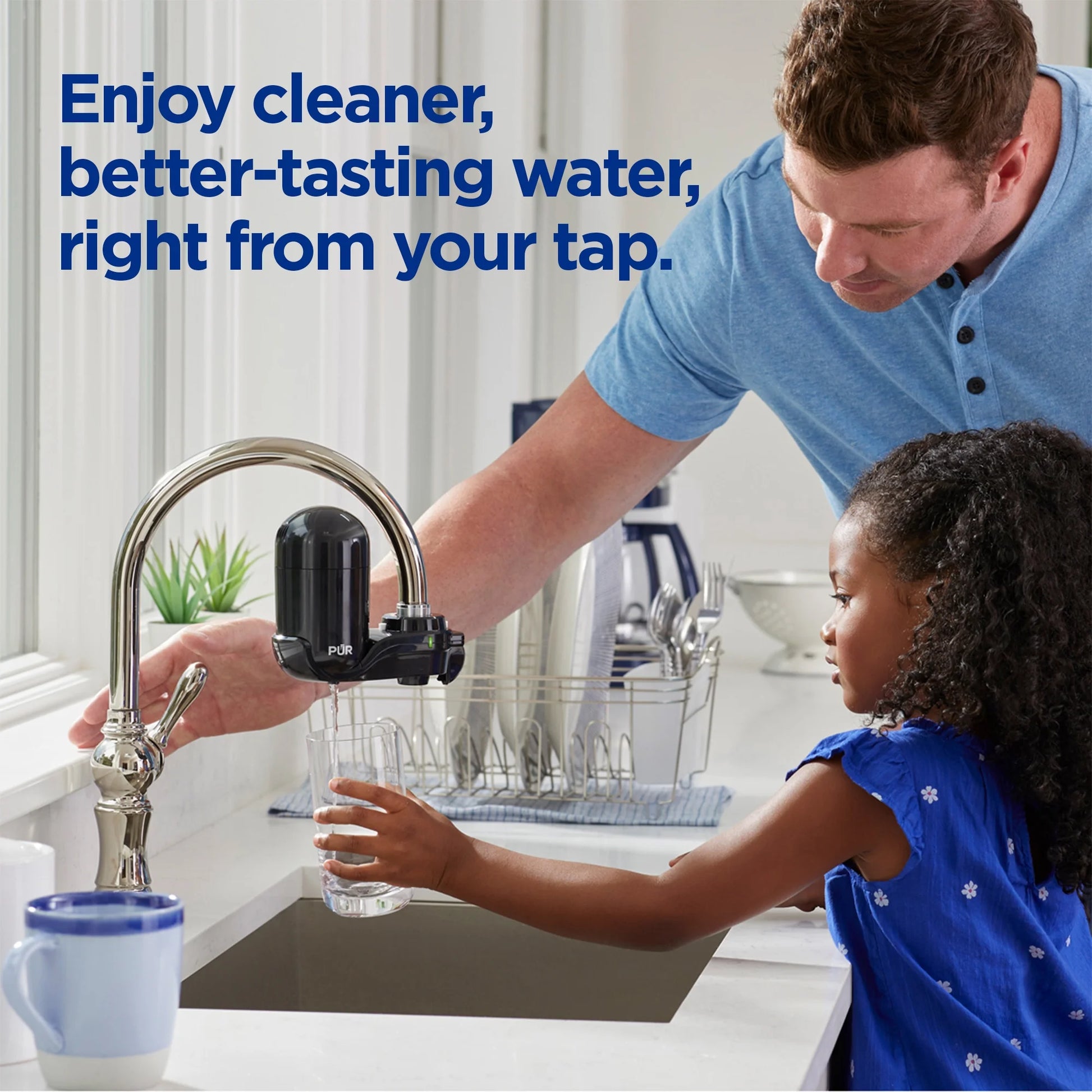 Faucet Mount Water Filtration System, FM2000B, Black