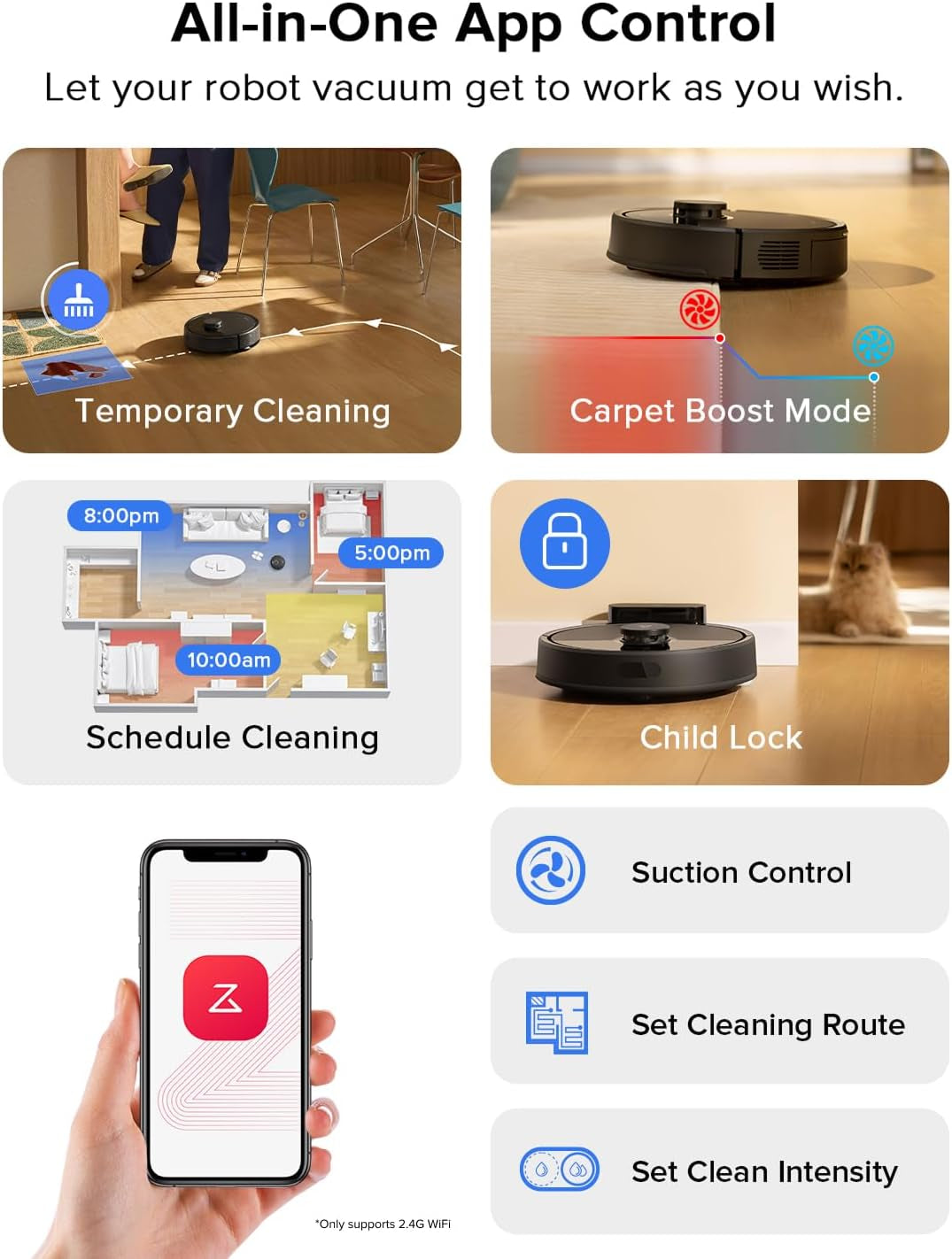 Q7 L5 Robot Vacuum and Mop Combo, 8,000Pa Suction, Upgraded from Q5 Pro, Dual Anti-Tangle System, Lidar Navigation, Multi-Level Mapping, Self-Charging Robotic Vacuum Cleaner, Black