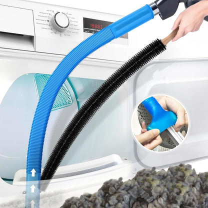 2 Pieces Dryer Vent Cleaner Kit Compatible with Most Vacuum Cleaner, Dryer Lint Brush and Vacuum Hose Attachment with Universal Connector, Quickly Lint Remover