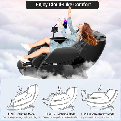 2025 Massage Chair Full Body, Zero Gravity Sl-Track Shiatsu Massage Recliner Chair with Heat, 12 Auto Modes, Backlit Touchscreen and Calfrest Extension