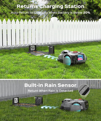 N1600 PRO Wireless Robot Lawn Mower, Rtk+Vision Navigation, 0.4 Acre Coverage, APP Smart Control, Multi-Zone Mowing, Ordered Cutting Path, Smart Robot Lawn Mower for Yards