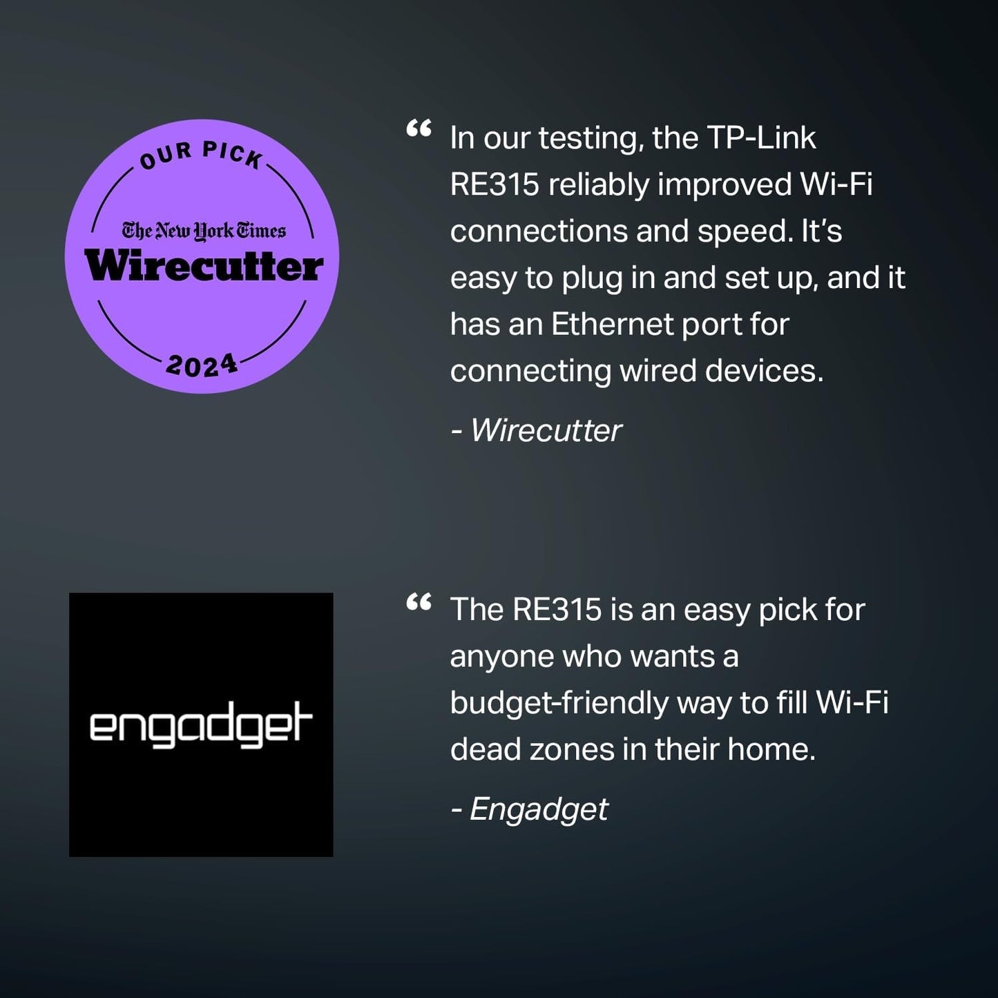 AC1200 Wifi Extender, 2025 Wirecutter Best Wifi Extender, 1.2Gbps Home Signal Booster, Dual Band 5Ghz/2.4Ghz, up to 1600 Sq.Ft and 32 Devices, Easymesh Compatible, One Ethernet Port (RE315)