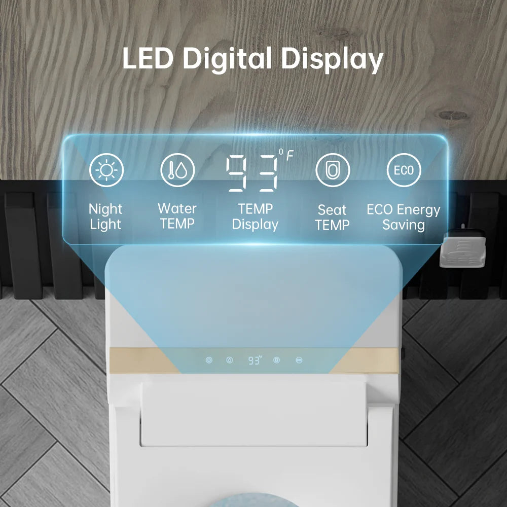 Smart Bidet Toilet, Auto Open/Close Lid, One-Piece Toilet Bidet Thankless, LED Display Elongated Toilet G20