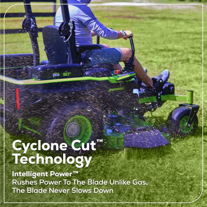 60V 60" Zero Turn, (2) 20.0Ah + (4) 10.0Ah Batteries + Wall Charger