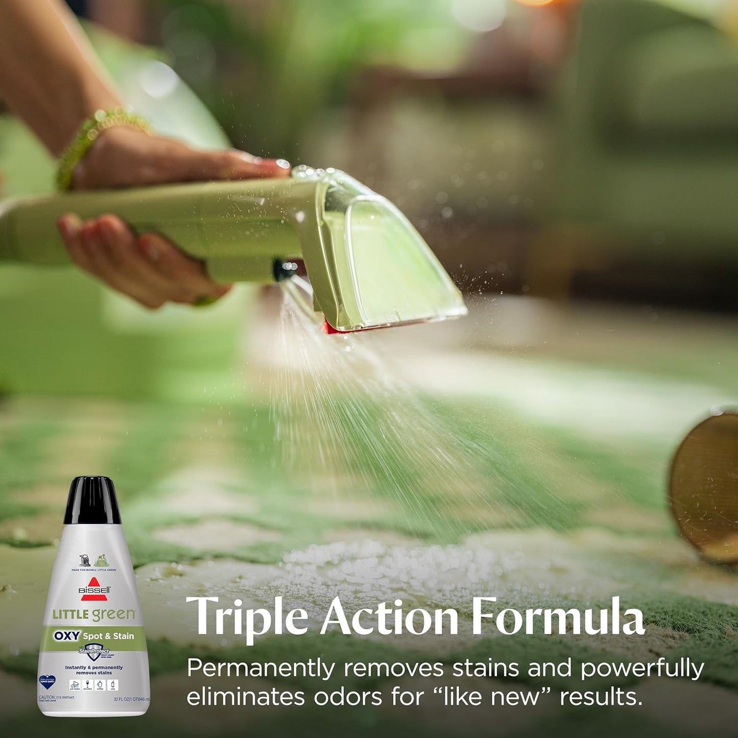 Little Green Multi-Purpose Portable Carpet and Upholstery Cleaner, Car and Auto Detailer, with Exclusive Specialty Tools, Green, 1400B