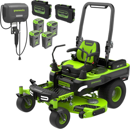 60V 60" Zero Turn, (2) 20.0Ah + (4) 10.0Ah Batteries + Wall Charger