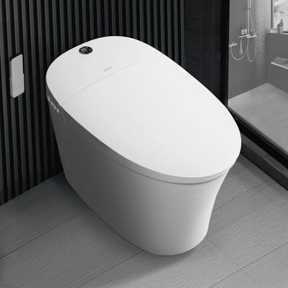 Smart Toilet with Foam Shield Splash Proof, One Piece Bidet Toilet,Dual Auto Flush,Foot Sensor Operation,Modern Elongated Toilet E16