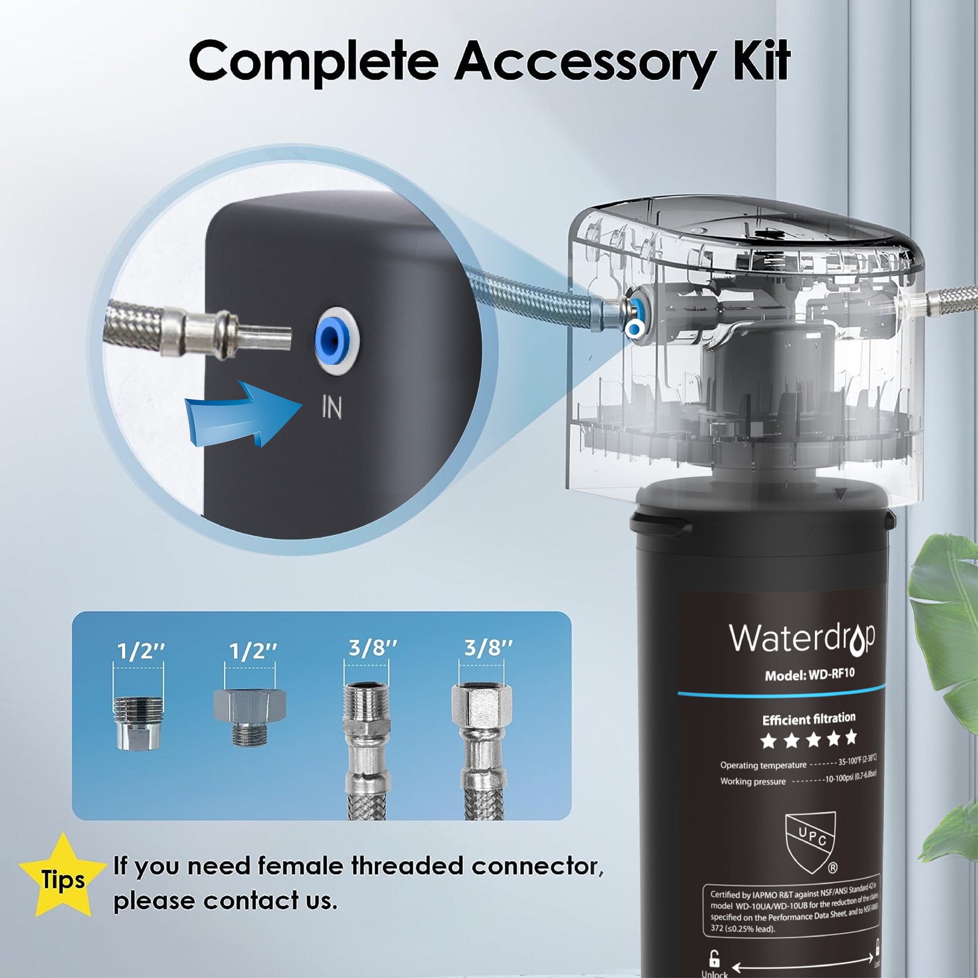 10UA under Sink Water Filter System, with RF10 Water Filter