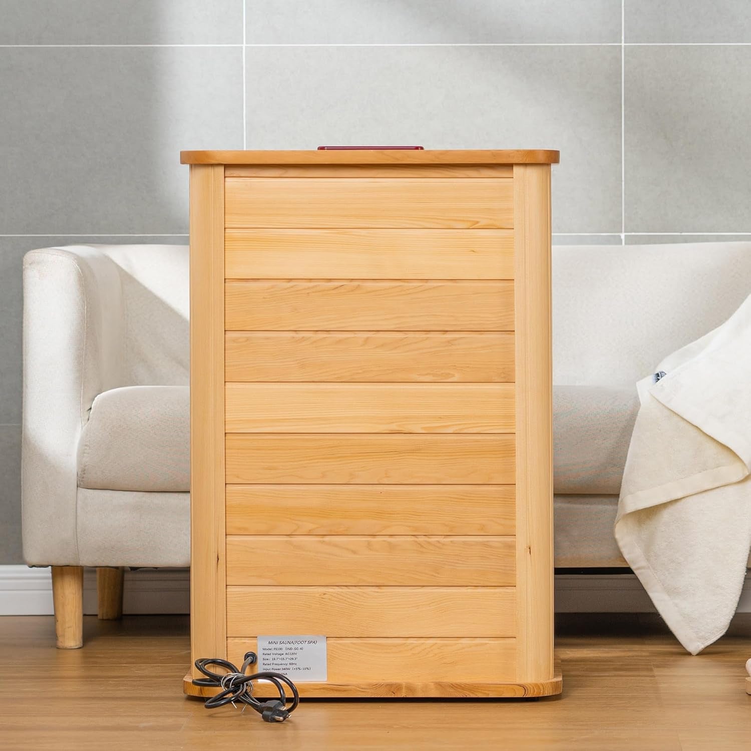 FS100 Portable FAR Infra-Red Heating Foot Spa Sauna Bucket with Removable Leg Sleeve,No Water Pouring, 77–149°F Temp Range