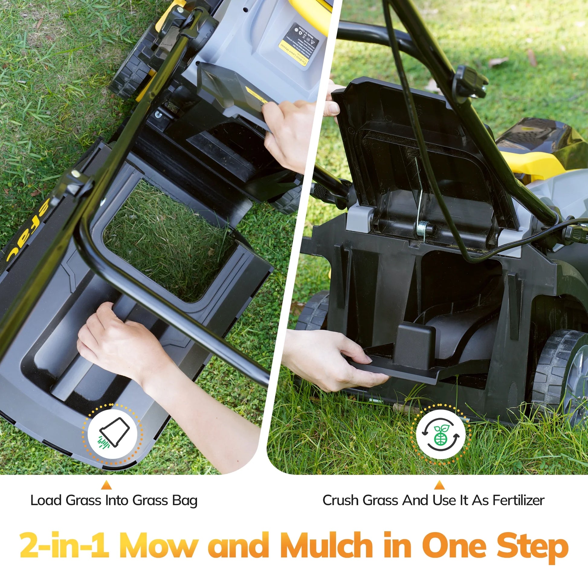 20V 13'' Cordless Lawn Mower - Versatile Grass Cutter with 4.0Ah Battery, 5 Height Settings & Durable Blades for Effortless Lawn Care