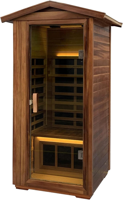 Red Single Outdoor Sauna Outdoor Indoor Wooden Sauna Room