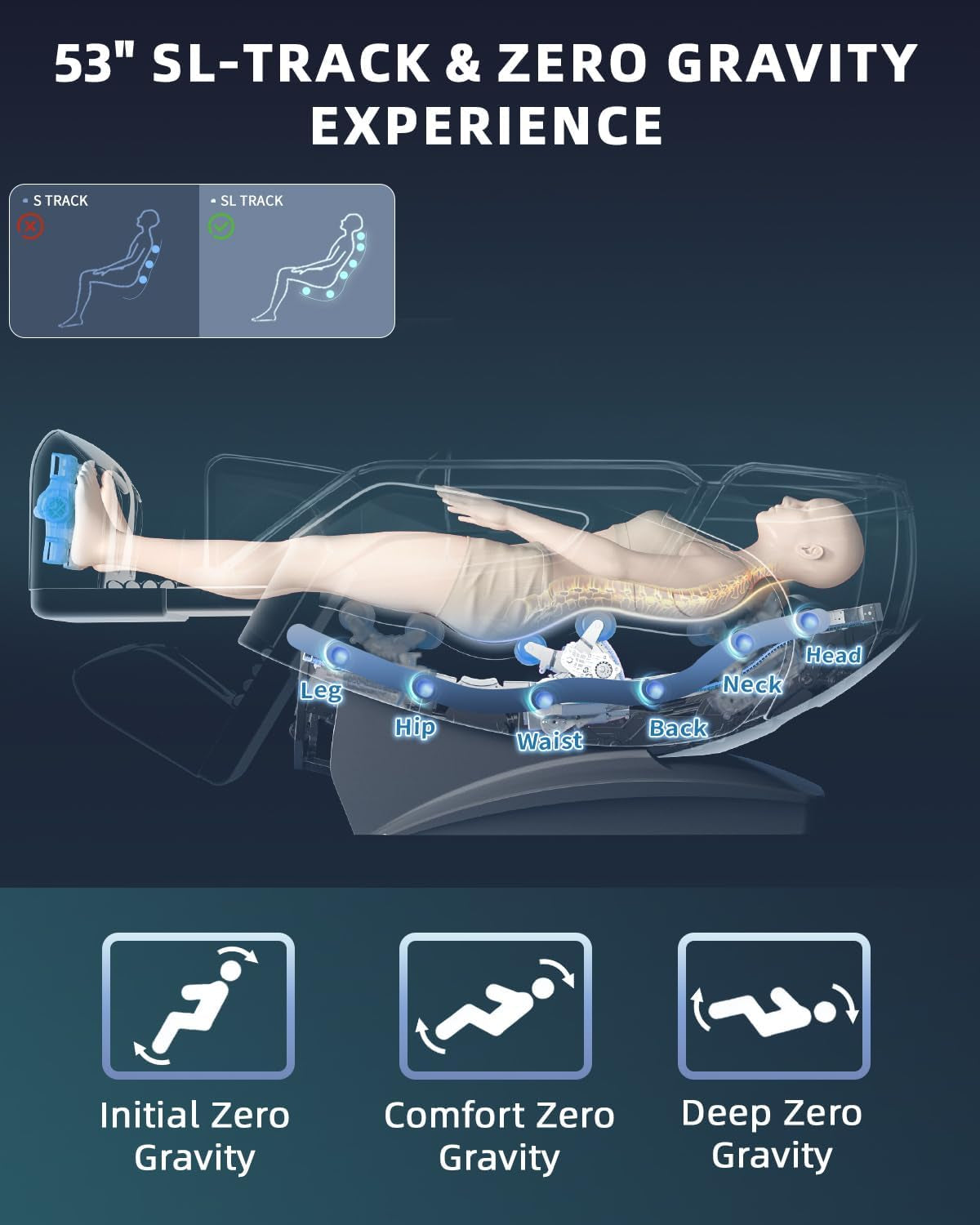 Full Body Zero Gravity Massage Chair with Body Scan 4D Intelligent Shiatsu Strecth Massage, Back/Leg Heated with AI Voice Control Bluetooth Speaker Airbags SL Track Massage Black