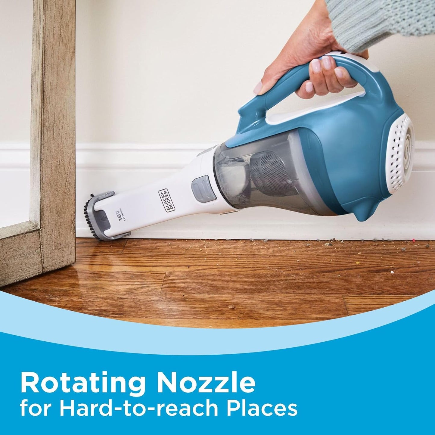 Dustbuster Advancedclean Handheld Vacuum Cordless, Compact Home and Car Vacuum with Crevice Tool ,Rotating Nozzle and Charging Station, Large Dust Bowl (CHV1410L)