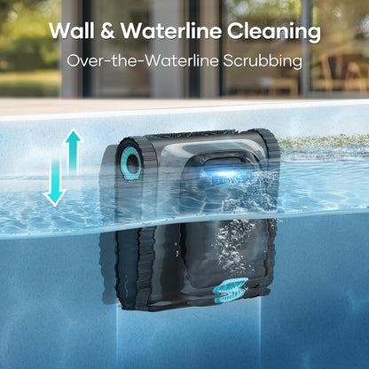 (2025 Upgrade)  Scuba S1 Robotic Pool Cleaner, Wall & Waterline Cleaning, Double Filtration, Extended 180-Min Battery Life, Smart Navigation, App Support, OTA Upgrade