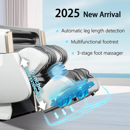 R8606 Massage Chair Full Body with APP Control,Sl Track Zero Gravity Massage Chairs with Leg Auto Extension,12 Modes,Heating,Shiatsu,Sleep Mode,Foot Roller,Ai Voice,Pet-Scratch Resistant Shell