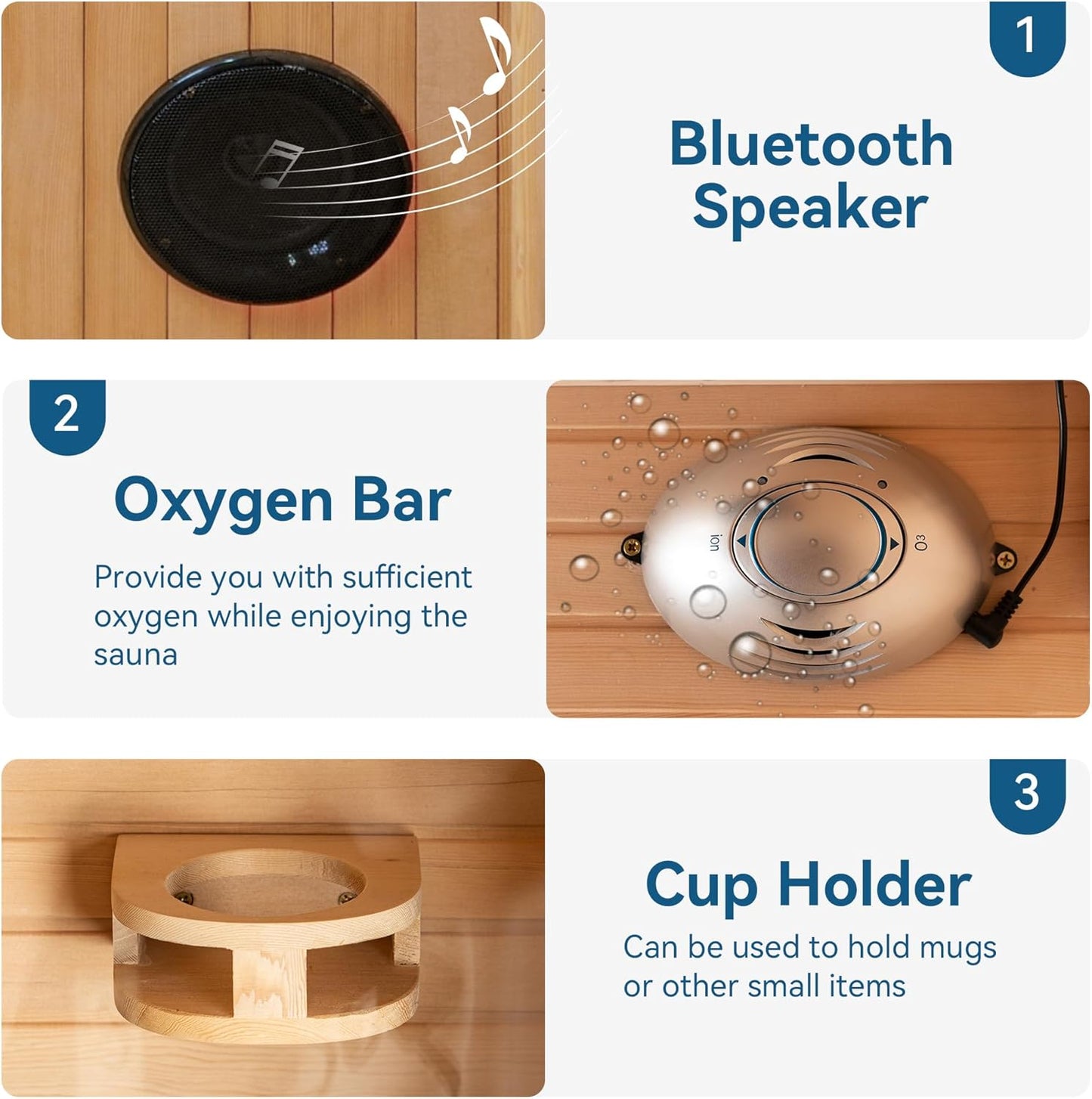 Infrared Home Sauna Room 1 Person Hemlock Wooden Indoor Sauna,7 Carbon 1560W/120V Heaters,With Led Color Therapy Light,Bluetooth Speaker,Tempered Glass,Touch-Tone Keypad and a Top Vent