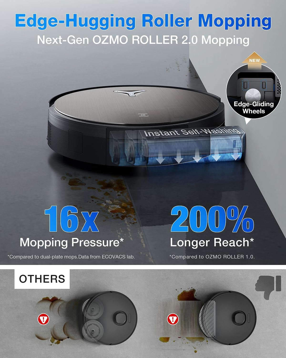 DEEBOT X11 Omnicyclone Robot Vacuum and Mop, Powerboost Charging, OZMO Roller 2.0 Instant Self-Washing Mop, 19,500Pa Blast Suction, Bagless Omnicyclone Station, AIVI 3D Smart Navigation