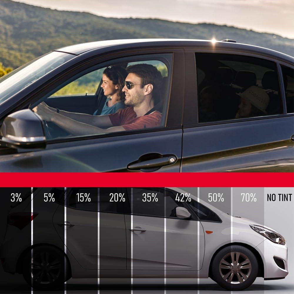 United Window Tint 20" in 100'Ft Nano Carbon Film 2Ply Charcoal 35% VLT - Clear PET Privacy Window Tint for Car, Home, Blocks UV/IR Rays, Reduce Heat & Glare- Adhesive Film - Lifetime Color Stability