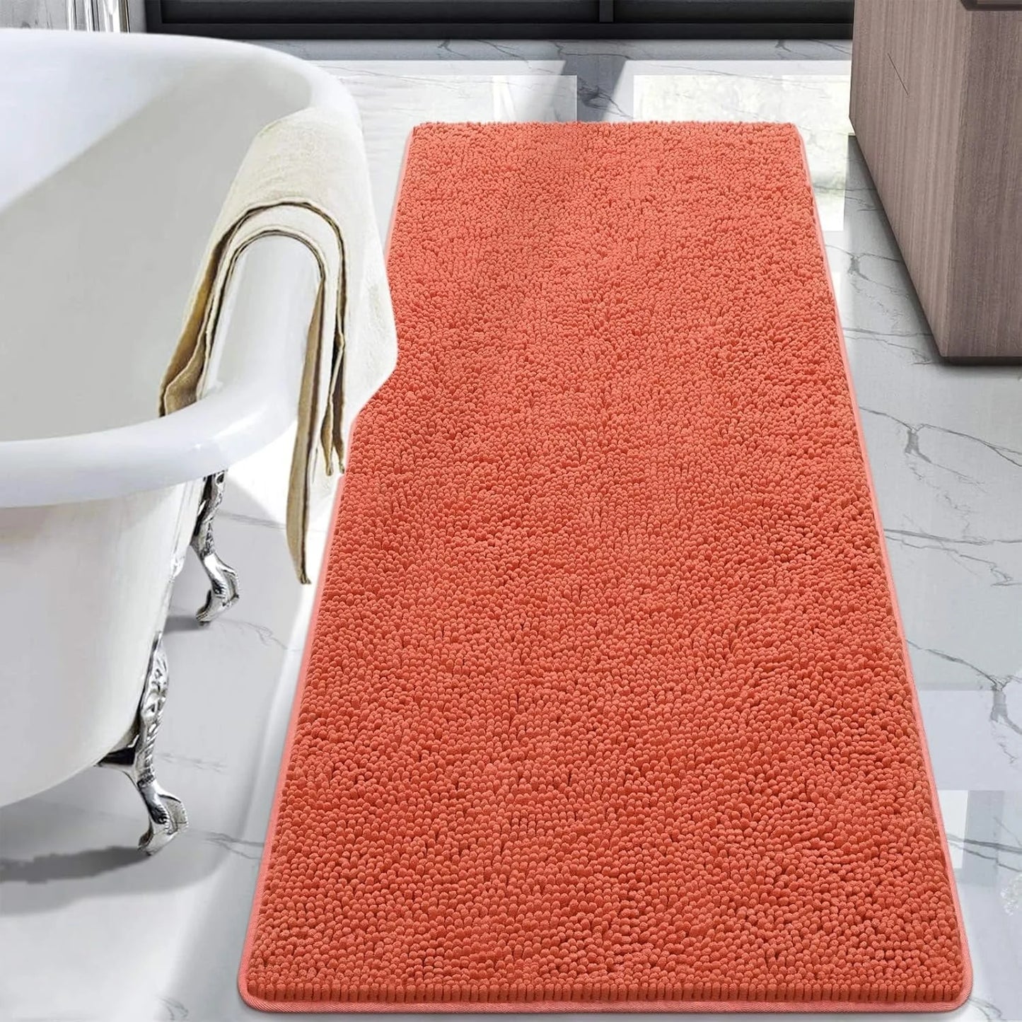 Luxury Soft Bathroom Non-Slip Rug Shaggy Bath Mat,24"X36",Gray