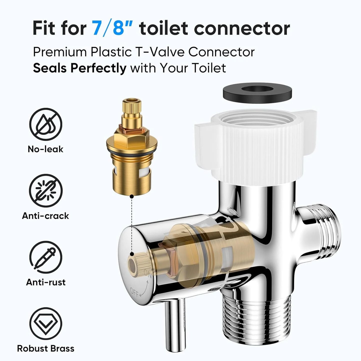 Chrome Handheld Bidet Sprayer for Toilet - Stainless Steel Cloth Diaper Jet Spray, Adjustable Water Pressure Control with Bidet Spray Hoses, Bidet Toilet Sprayer for Baby/Feminine Wash