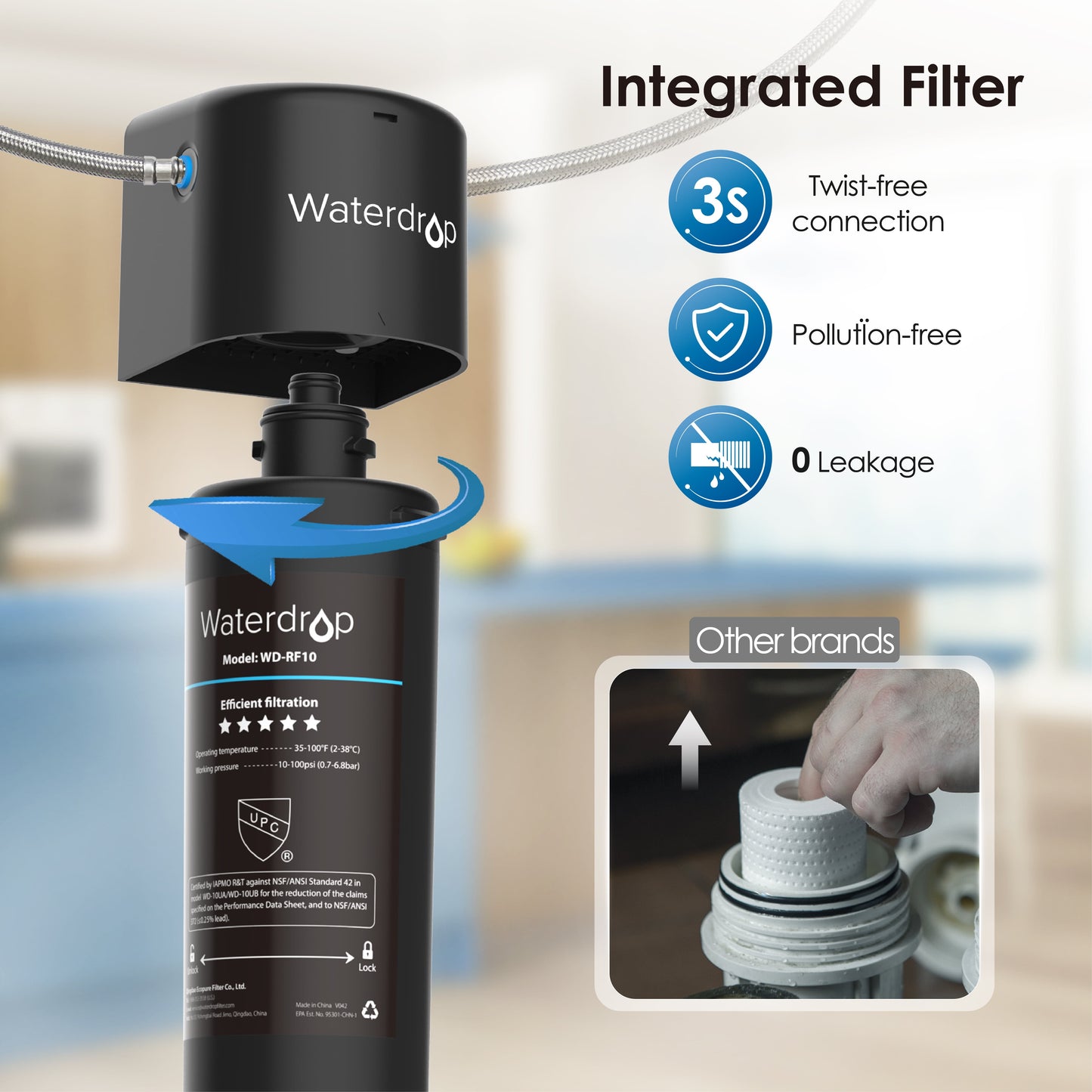 10UA under Sink Water Filter System, with RF10 Water Filter