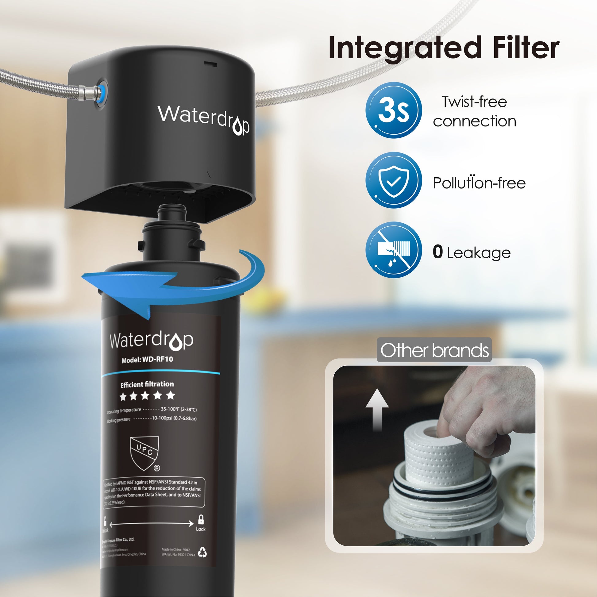 10UA under Sink Water Filter System, with RF10 Water Filter